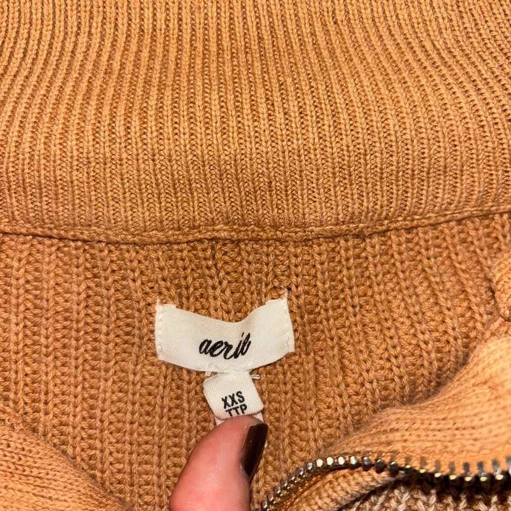 Aerie Tan Cowl Neck Sweater - Picture 2 of 5